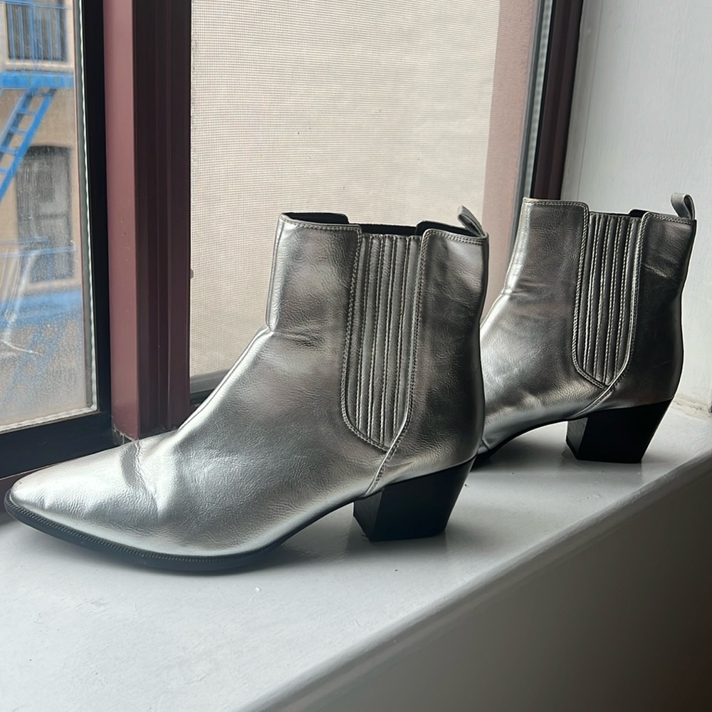 H&M Silver Ankle Booties - Size 40
